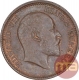 Copper One Quarter Anna Coin of King Edward VII of Calcutta Mint of 1906.