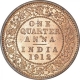 Bronze One Quarter Anna Coin of King George V of Calcutta Mint of 1912.