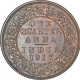 Bronze  One Quarter Anna Coin of King George V of Calcutta Mint of 1913.