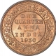 Bronze One Quarter Anna Coin of King George V of Bombay Mint of 1930.