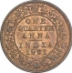 Bronze One Quarter Anna Coin of King George V of Calcutta Mint of 1931.