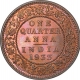 Bronze One Quarter Anna Coin of King George V of Calcutta Mint of 1933.