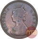 Copper Half Anna Coin of Victoria Queen of Calcutta Mint of 1876.