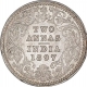 Silver Two Annas Coin of Victoria Empress of Calcutta Mint of 1897.