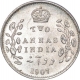 Silver Two Annas Coin of of King Edward VII of Calcutta Mint of 1907.