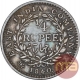 Silver Quarter Rupee Coin of Victoria Queen of Madras Mint of 1840.