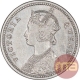 Silver Quarter Rupee Coin of Victoria Queen of Bombay Mint of 1862.