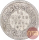 Rare Silver Quarter Rupee Coin of Victoria Empress of Bombay Mint of 1877.