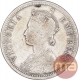 Rare Silver Quarter Rupee Coin of Victoria Empress of Bombay Mint of 1877.