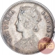 Silver Quarter Rupee Coin of Victoria Empress of Calcutta Mint of 1883.