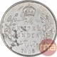 Silver Quarter Rupee Coin of King Edward VII of Calcutta Mint of 1905.