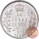 Silver Quarter Rupee Coin of King Edward VII of Calcutta Mint of 1906.