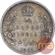 Silver Quarter Rupee Coin of King Edward VII of Calcutta Mint of 1907.