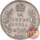 Silver Quarter Rupee Coin of King Edward VII of Calcutta Mint of 1908.