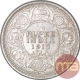 Silver Quarter Rupee Coin of King George V of Bombay Mint of 1913.