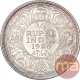 Silver Quarter Rupee Coin of King George V of Bombay Mint of 1928.