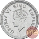 Silver Quarter Rupee Coin of King George VI of Calcutta Mint of 1943.