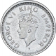 Silver Quarter Rupee Coin of King George VI of Bombay Mint 1945.