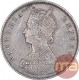 Silver Half Rupee Coin of Victoria Empress of Calcutta Mint of 1889.