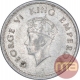 Silver Half Rupee Coin of King George VI of Calcutta Mint of 1939.