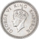 Silver Half Rupee Coin of King George VI of Lahore Mint of 1945.