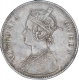 Silver One Rupee Coin of Victoria Queen of Calcutta Mint of 1862.