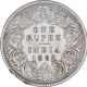 Silver One Rupee Coin of Victoria Queen of Calcutta Mint of 1862.