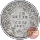 Silver One Rupee Coin of Victoria Queen of Calcutta Mint of 1862.