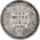 Silver One Rupee Coin of Victoria Empress of Calcutta Mint of 1881.