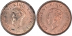 Bronze One Twelfth Anna Coins of King George VI of Bombay Mint of 1939.