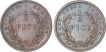 Copper Half Pice Coins of East India Company of Calcutta Mint of 1853.