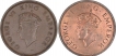 Bronze One Quarter Anna Coins of King George VI of Calcutta Mint of 1940. 