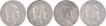 Silver Two Annas Coins of King Edward VII of Calcutta Mint of Different Years.