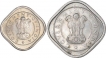 Set of Two Copper Nickel Half Anna  and Two Anna Coins of Republic India.