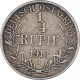 Silver Quarter Rupie Coin of Kaiser Wilhelm II of German East Africa of 1913.