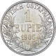 Silver One Rupie Coin of Kaiser Wilhelm II of German East Africa of 1905.