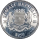 Silver Two Fifty Dollar Coin of Republic of Somalia of 2001.