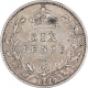 Silver Six Pence Coin of Victoria Empress of United Kingdom of 1889.