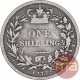 Silver One Shilling Coin of Victoria  of Great Britain of 1872.