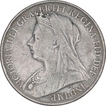 Silver One Sovereign Coin of Queen Victoria of United Kingdom of 1899.