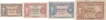 Set of Four Bank Notes of King George VI of Malaya of 1941.