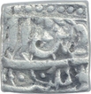 Silver Square One Rupee Coin of Akbar of Patna Mint of Farwardin Month.