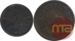 Copper Quarter and Half Anna of Indore State.