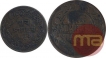 Copper Quarter and Half Anna of Indore State.