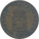 Bronze One Eighth Tanga Coin of Carlos I of Portuguese Administration of Indo Portuguese.