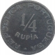 Cupro Nickel Quarter Rupia Coin of Indo Portuguese.