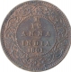 Copper One Twelfth Anna Coin of Victoria Empress of Calcutta Mint of 1891.