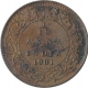 Copper One Twelfth Anna Coin of Victoria Empress of Calcutta Mint of 1901.