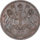 Copper Half Pice Coin of East India Company of Calcutta Mint of 1853.