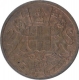 Copper Half Pice Coin of East India Company of Calcutta Mint of 1853.